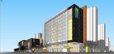 精品现代商业街区步行街SU模型及效果图设计图下载与蛇口人民医院项目模型资源整合